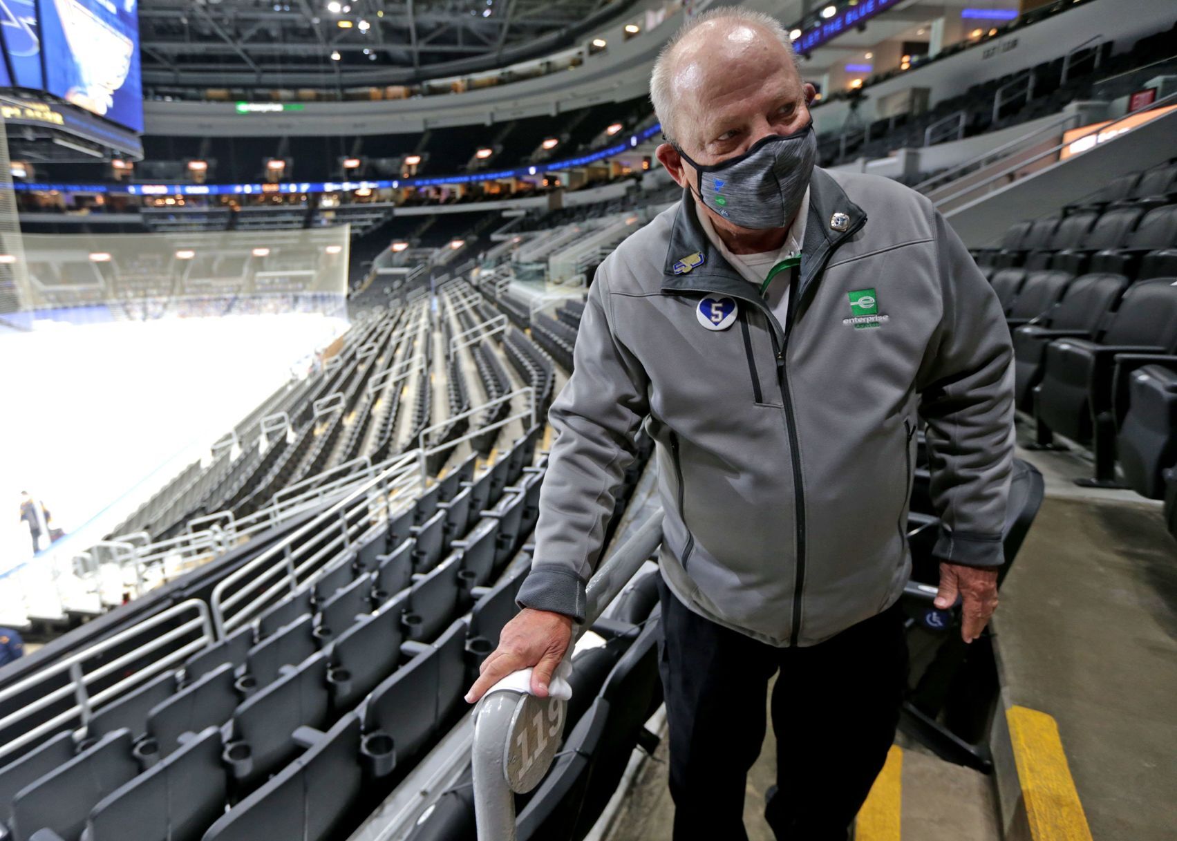 Pandemic protocols before Blues game at Enterprise Center